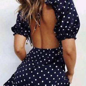 NWT 2 Angela Biba Princess Polly Brown Polka Dot Dress